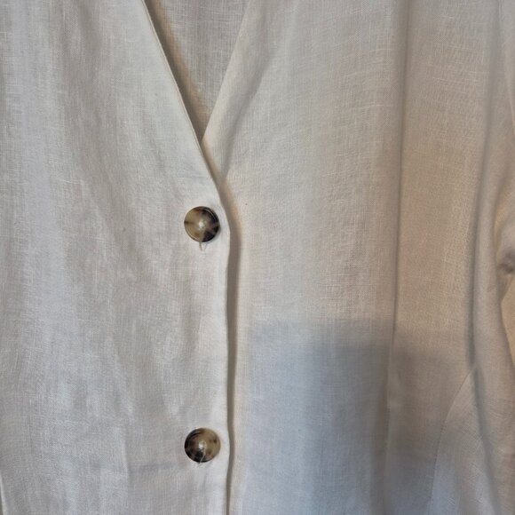 Aritzia Wilfred Caprice White 100% Linen Dress Size Large - Picture 5 of 12